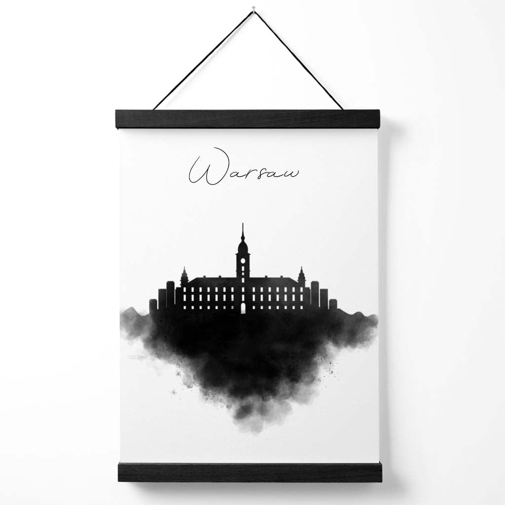 Norvo | Warszawa Akvarell Skyline Byplakat med Kleshenger