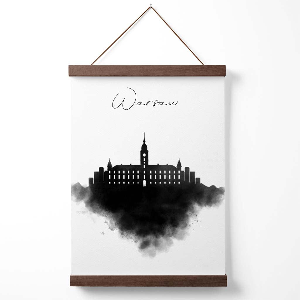 Norvo | Warszawa Akvarell Skyline Byplakat med Kleshenger