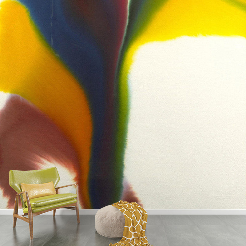Norvo | Abstrakt Blomster Maleri Vegg Kunst Non-Woven Materiale Veggdekorasjon I Rød Gul Blå