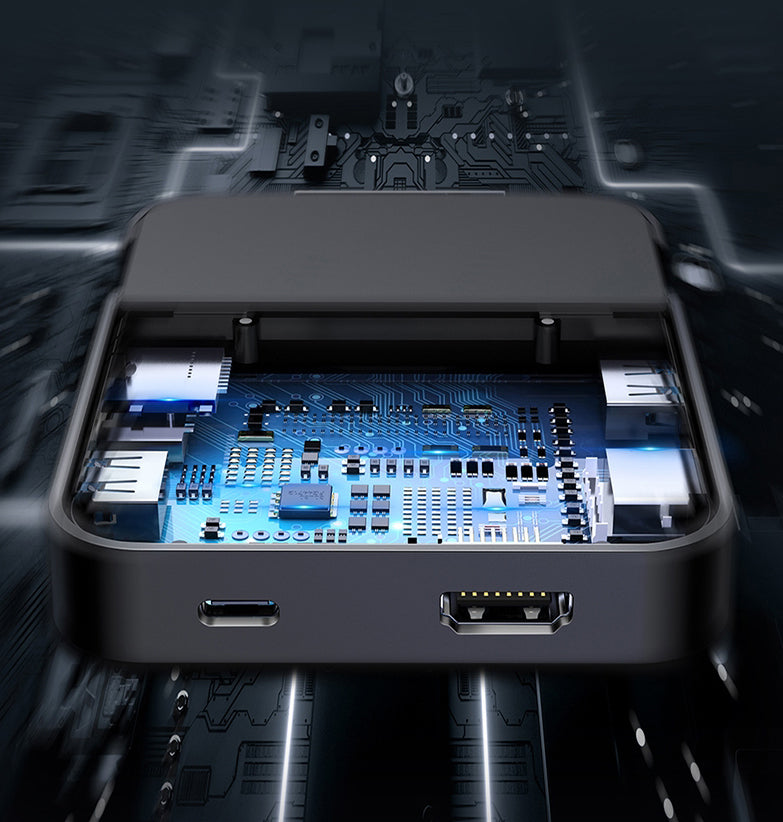 Norvo | 7-i-1 USB/Type-C Til HDMI HUB Dockingstasjon & Strømadapter