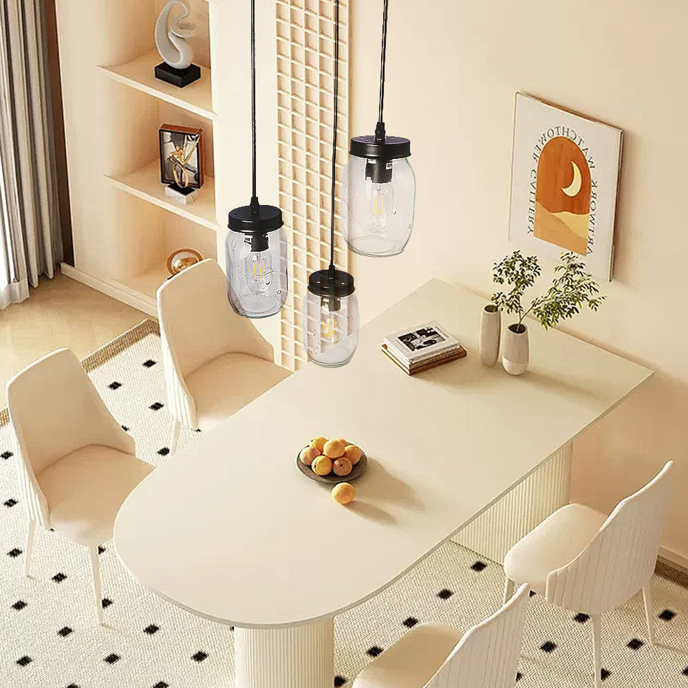 Norvo | Modern Enkelhet Jern Glass Flaske 3-Lys Chandeliers For Stue