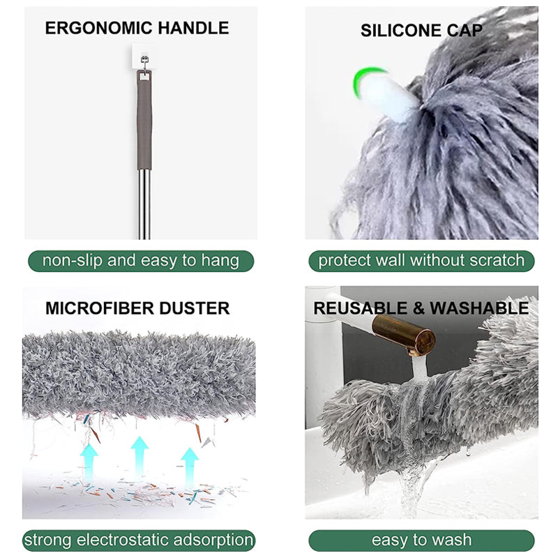 Norvo | Utvidbar vaskbar buet mikrofiber støvkost