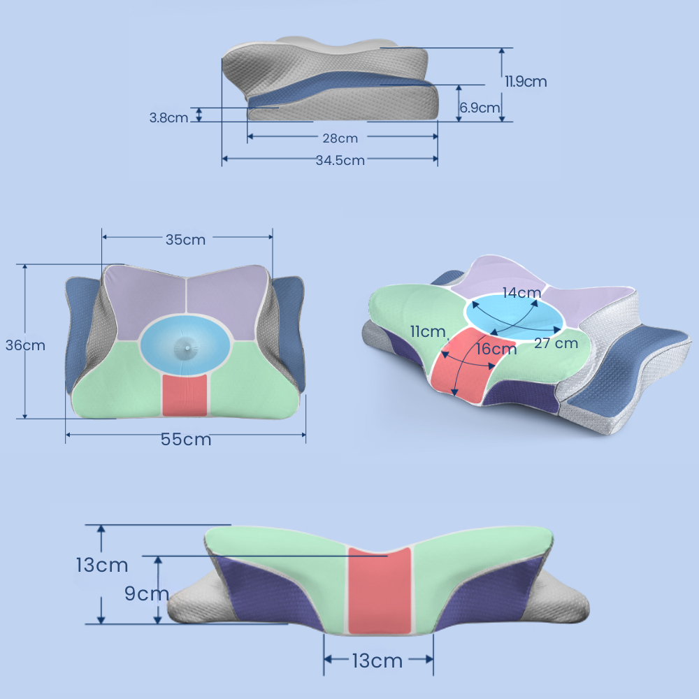 Norvo | Pute for Side & Back Sleepers – Ortopedisk Minne Skum Pute for Nakke & Skulder Smerte Lindring og Perfekt Søvn Justering
