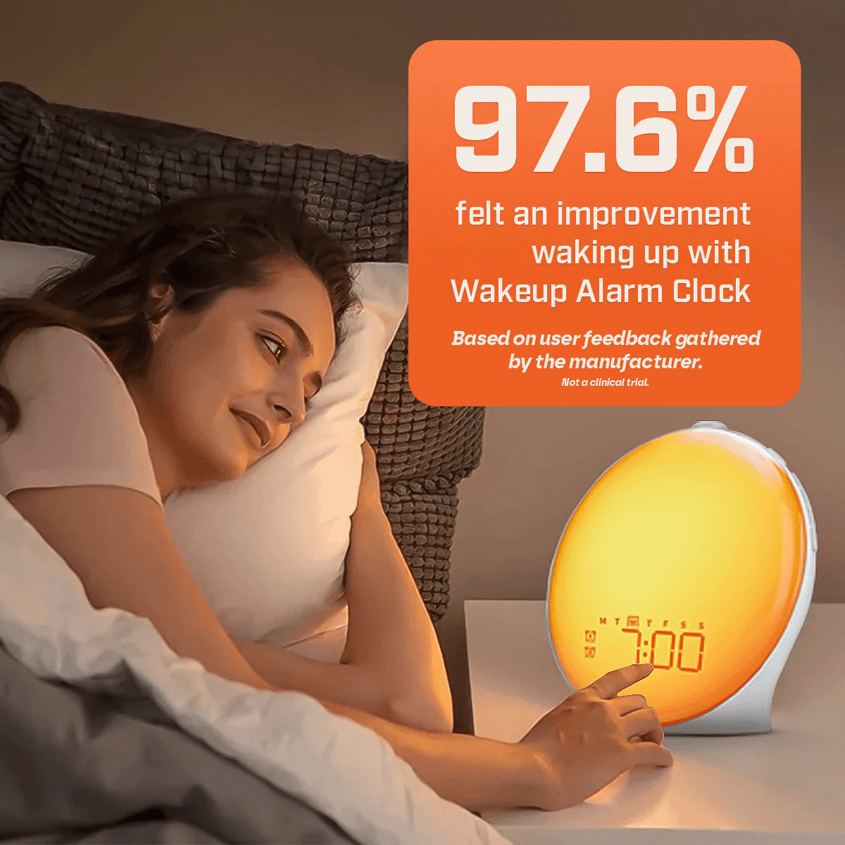 Norvo | Wake-Up Sun Lampe Vekkerklokke | Gradvis Soloppgang Glød & Tilpassbare Lyder for Milde Morgener