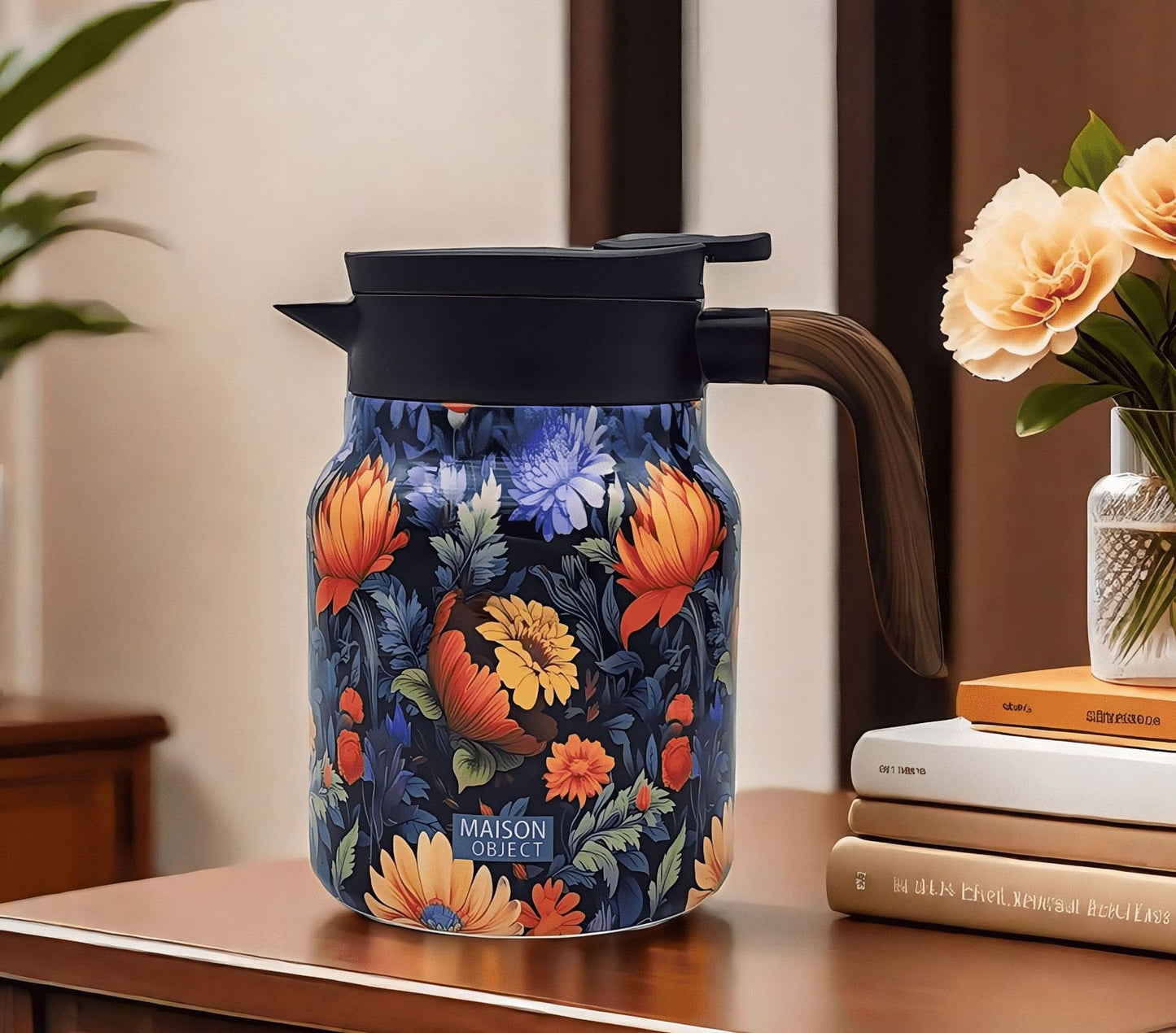 Norvo | Vintage Floral Pattern Te-kanne – Innebygd infusor