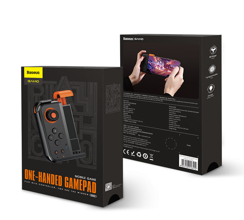 Norvo | Trådløs Bluetooth Mobil Spillkontroller med Fleksibel Joystick, Programmerbare Knapper & Ambient Lys, for Alle Telefoner