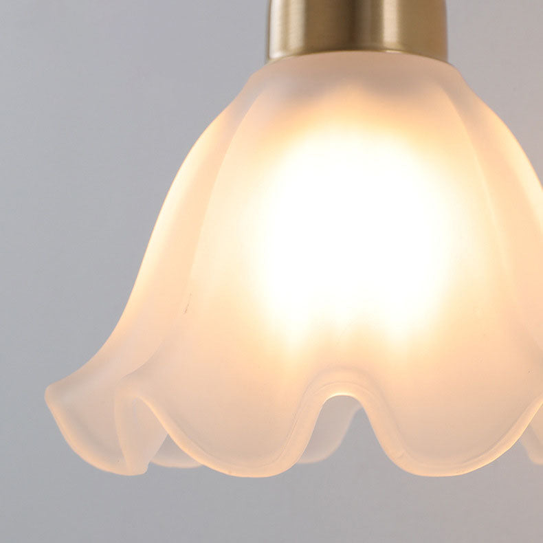 Norvo | Nordisk Vintage Glass Blomst Blad Messing 1-Lykt Vegglampe