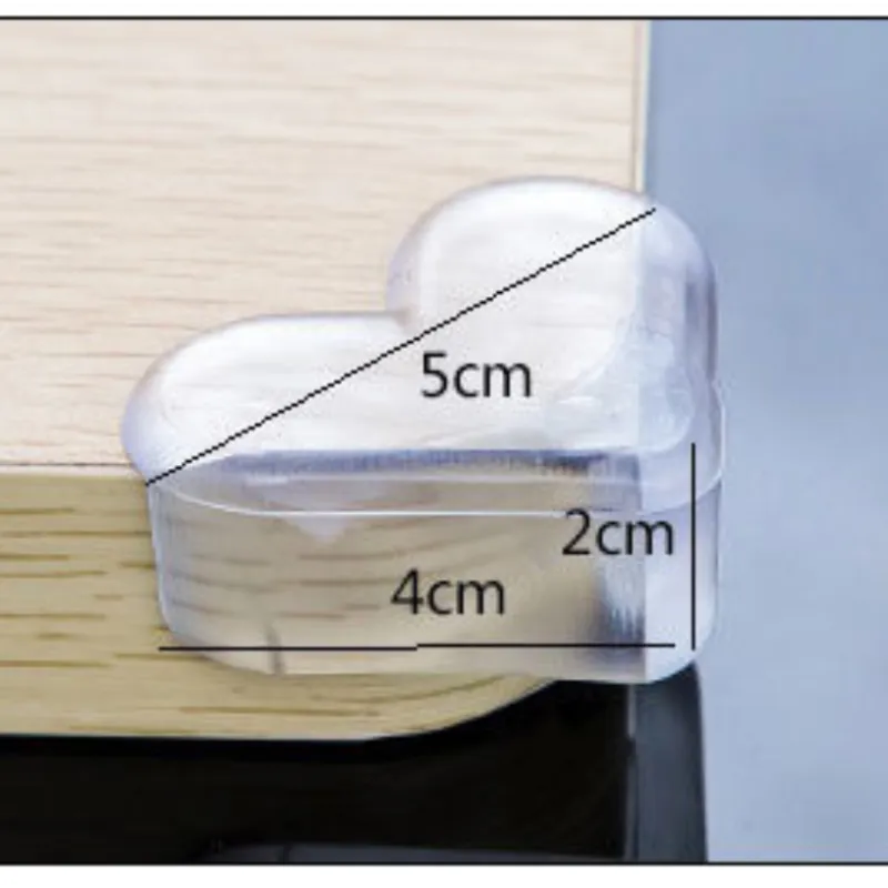Norvo | Hjerte Hjørnebeskytter Transparent – Babysikre Hjørnebeskyttere for Møbler