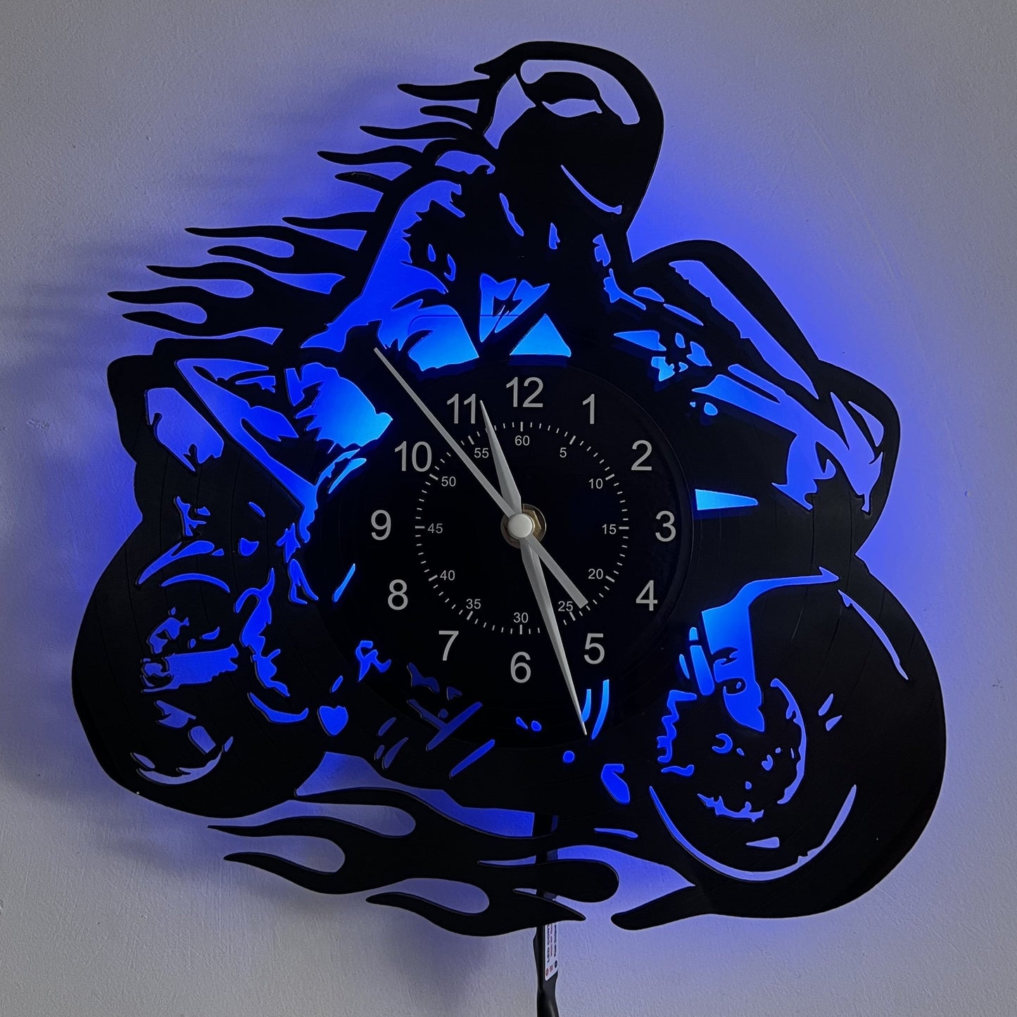 Garduruen vinylveggklokke - Motortema, stil, for stue- og kontorinnredning