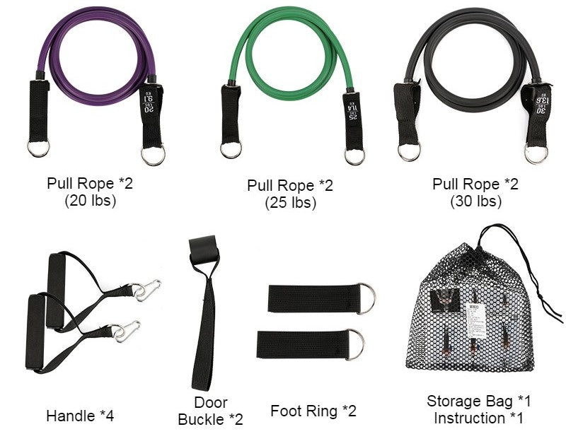 Norvo | Multifunksjonell Hjem Latex Fitness Trekksnor, Bærbart Treningsutstyr Tøyningselastisk Motstandsbånd