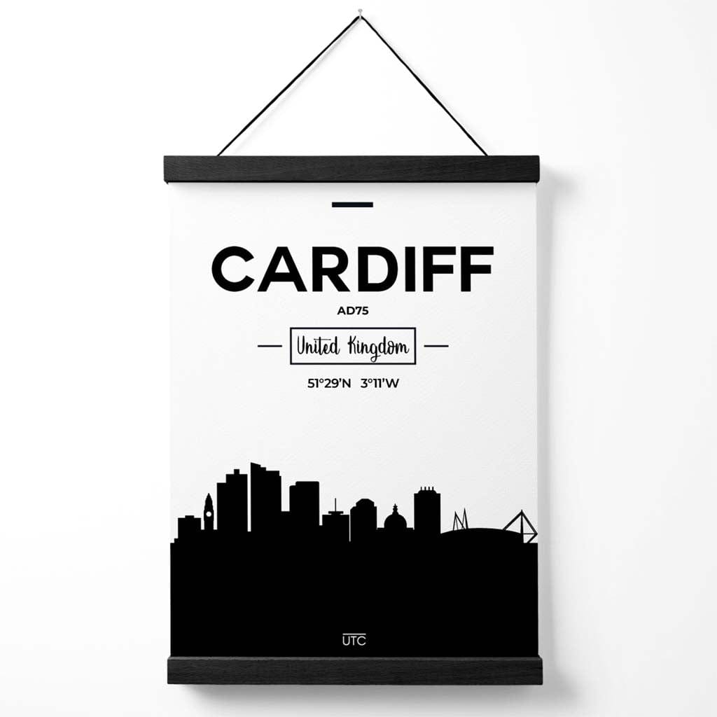 Norvo | Cardiff Svart-Hvitt By Sverige Plakat med Henger