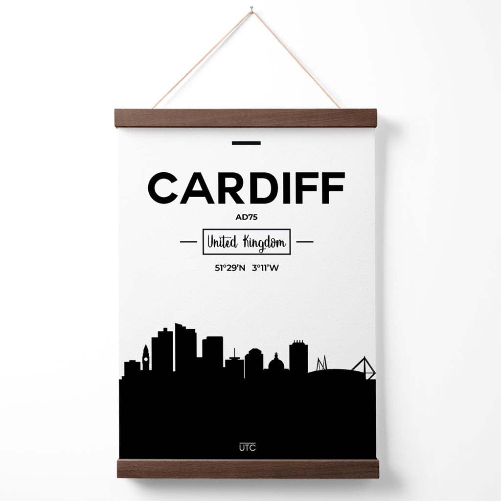 Norvo | Cardiff Svart-Hvitt By Sverige Plakat med Henger