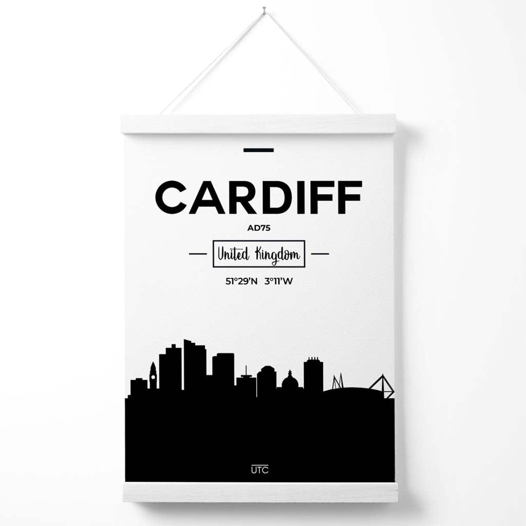 Norvo | Cardiff Svart-Hvitt By Sverige Plakat med Henger