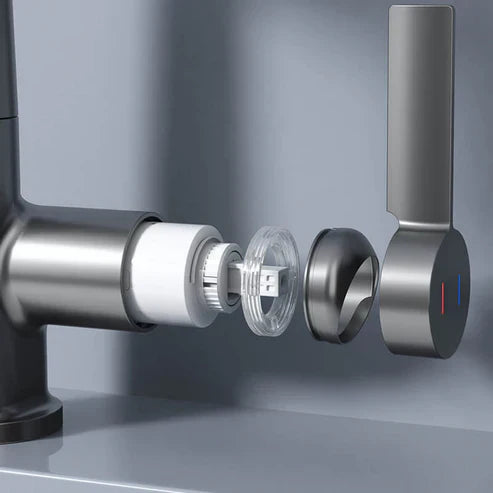 Norvo | WaterMaster Fleksibel LED Kjøkken- og Badevannkran – 360° Sving, Utrekkbar Slange & 5 Spraymodi