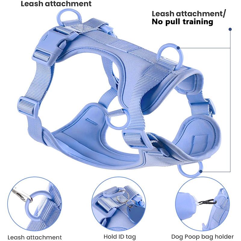 Norvo | Adjustable Dog Vest Harness with 3 Leash Clips