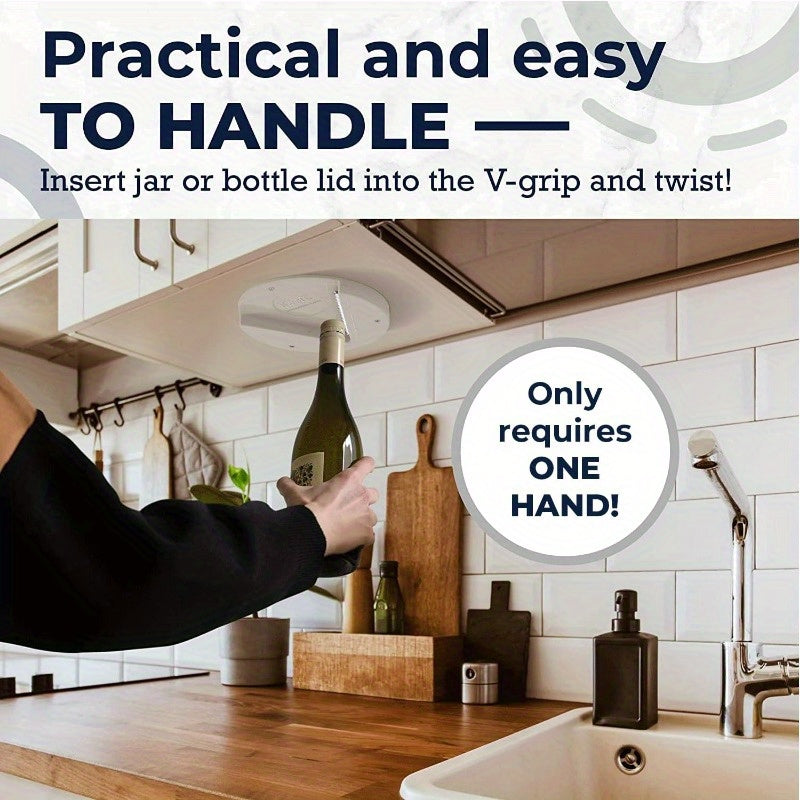 Norvo | Seniorvennlig glassåpner - Artritisvennlig flaske- og boksåpner for oppbevaring under skapet, enkelt å bruke design
