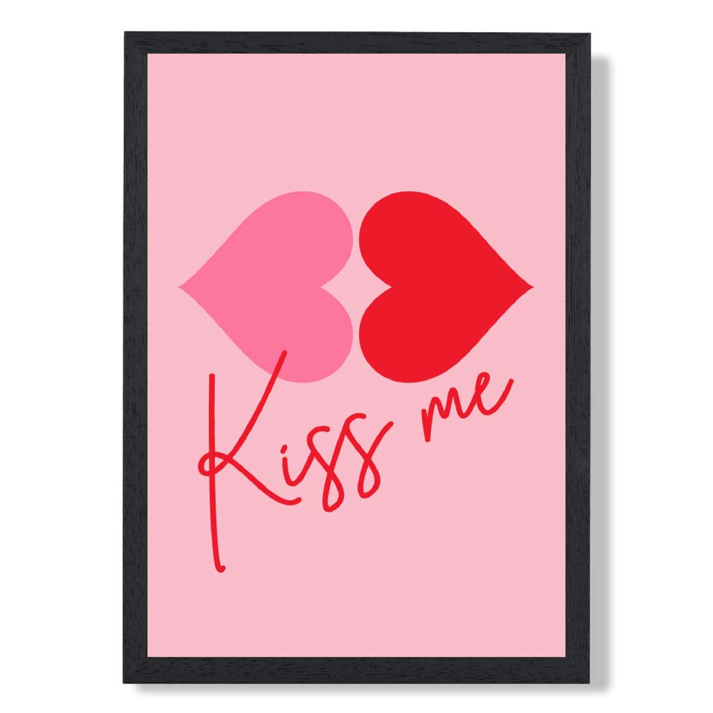 Norvo | Kiss Me Heart Lips Innrammet Kunstprint