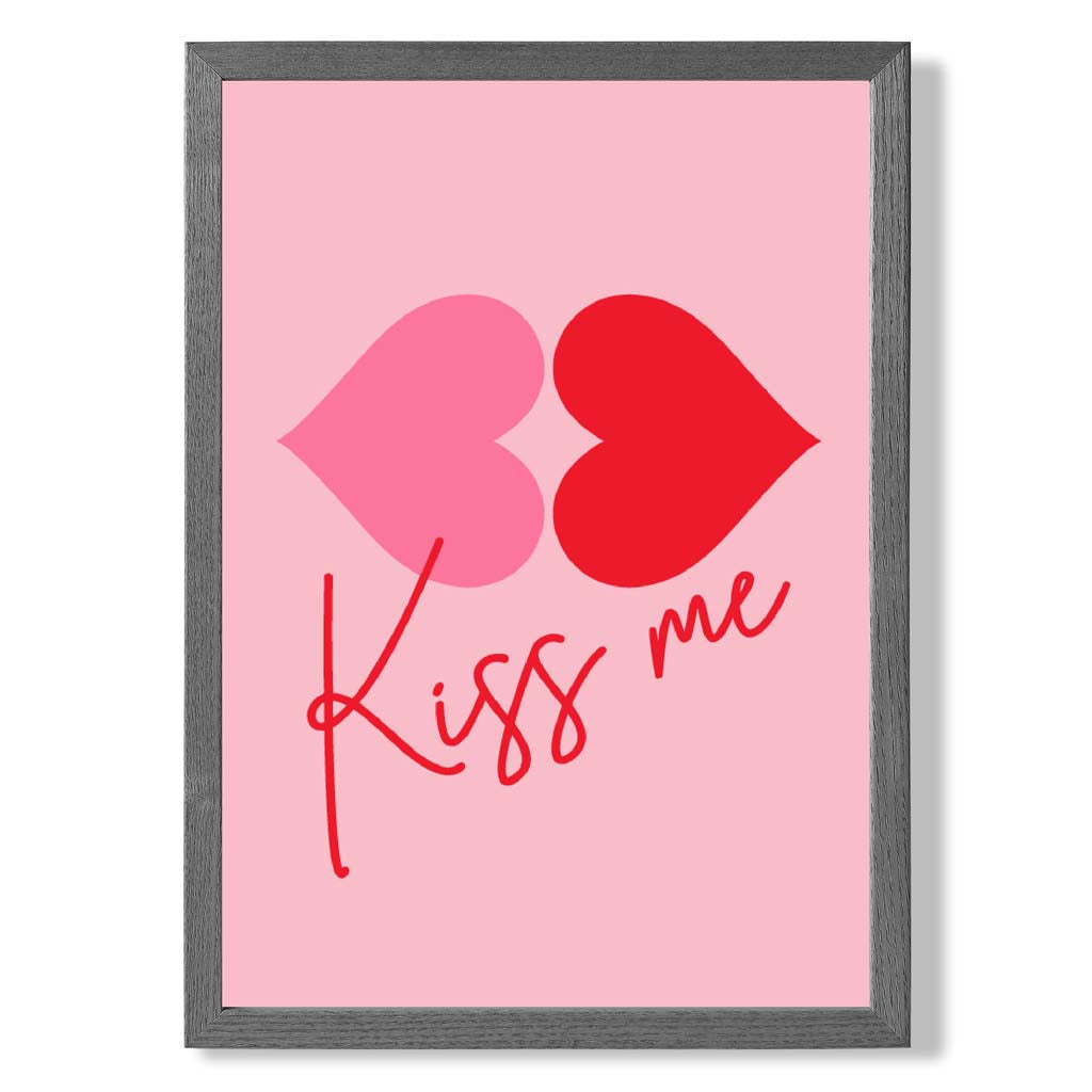 Norvo | Kiss Me Heart Lips Innrammet Kunstprint