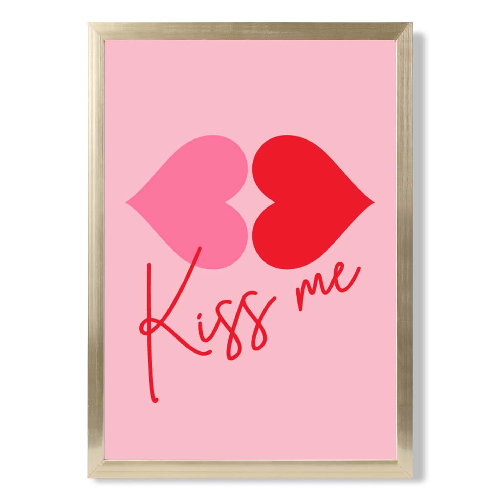 Norvo | Kiss Me Heart Lips Innrammet Kunstprint