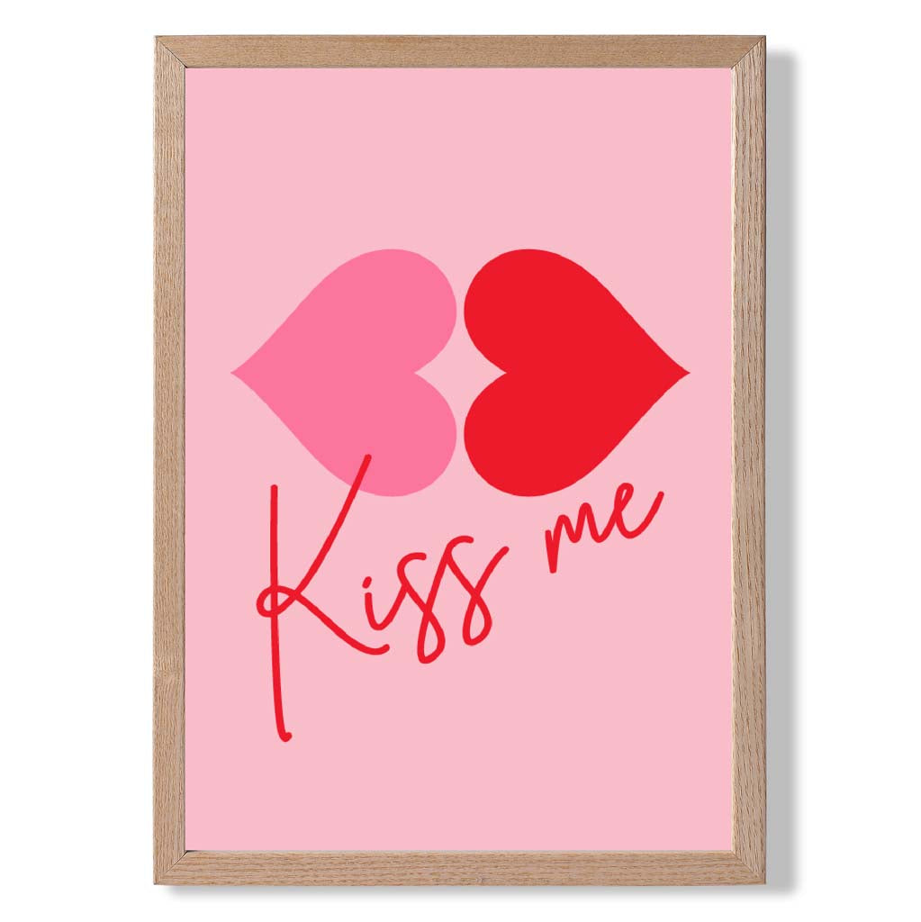 Norvo | Kiss Me Heart Lips Innrammet Kunstprint