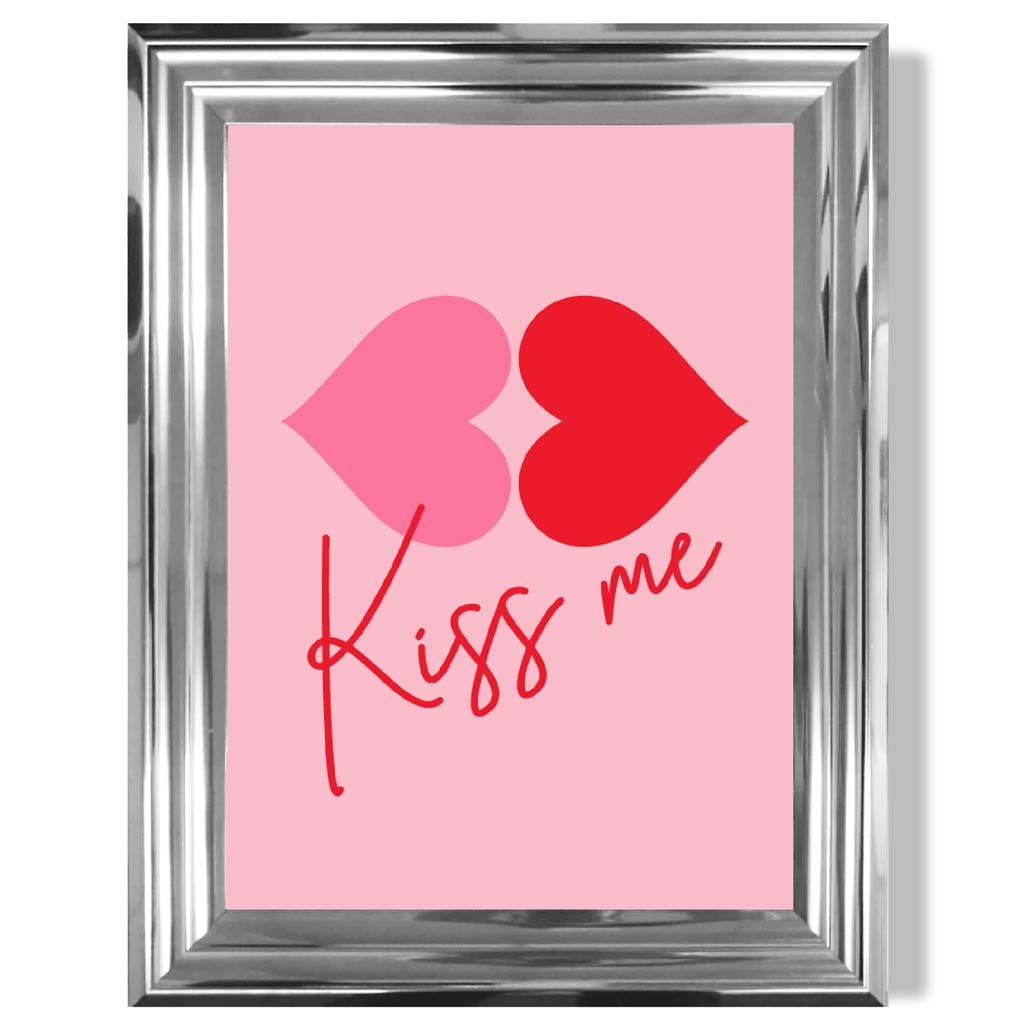 Norvo | Kiss Me Heart Lips Innrammet Kunstprint
