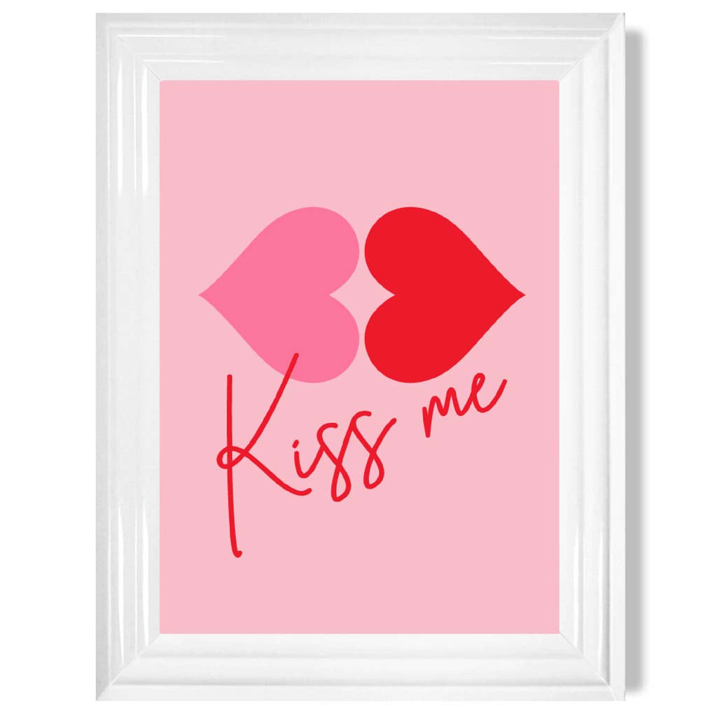 Norvo | Kiss Me Heart Lips Innrammet Kunstprint
