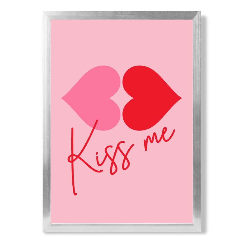 Norvo | Kiss Me Heart Lips Innrammet Kunstprint