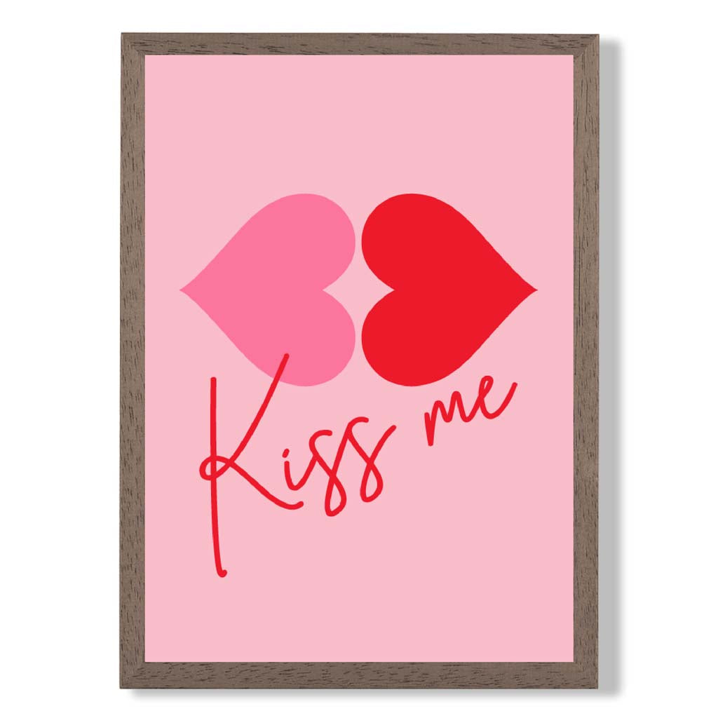 Norvo | Kiss Me Heart Lips Innrammet Kunstprint