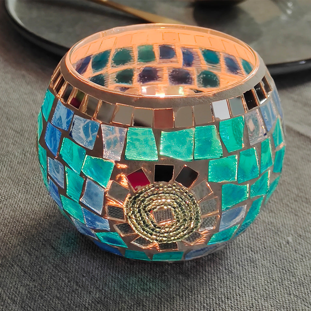 Norvo | Europeisk Retro Glass Mosaic Tealight Holder