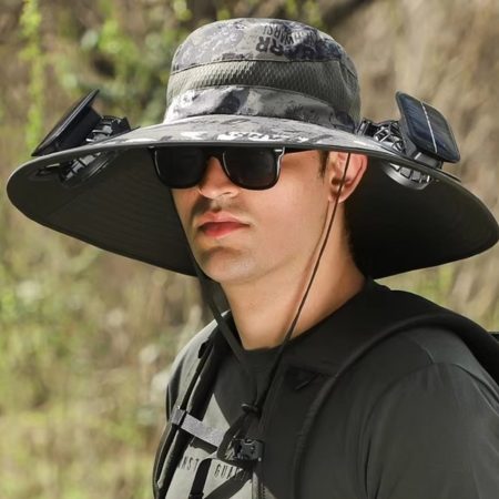 Norvo | Ultimat utendørs solhatt med oppladbar LED og bred brem