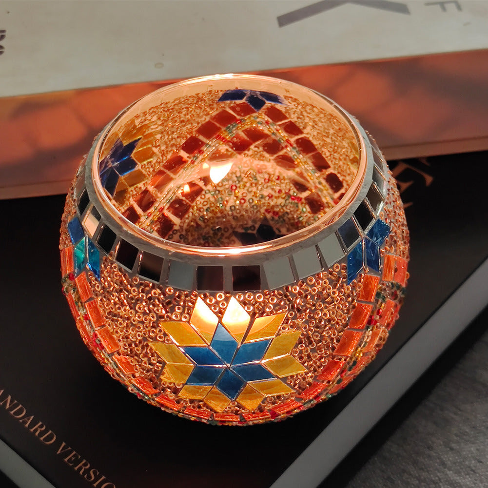 Norvo | Europeisk Retro Glass Mosaic Tealight Holder