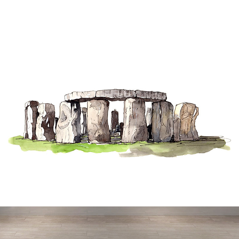 Norvo | Global inspirerte historiske relikvier veggmaleri pastellfarget arkitektur veggbekledning for hjemmet