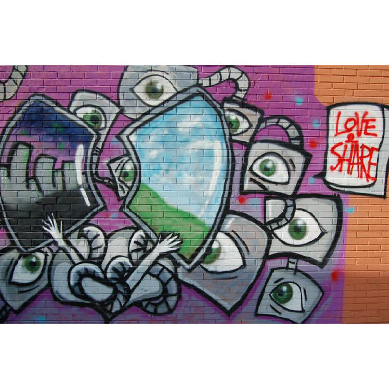 Norvo | Kul graffiti veggmaleri tapet for gutterom underholdning veggdekorasjon, skreddersydd
