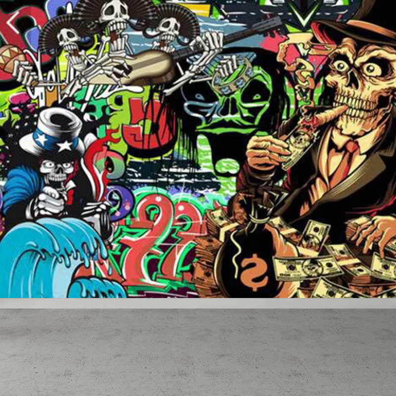 Norvo | Kul graffiti veggmaleri tapet for gutterom underholdning veggdekorasjon, skreddersydd