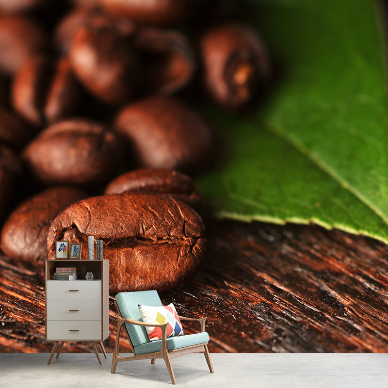 Norvo | Full-size fotografering moderne tapet med kaffebønner-grafikk i milde farger