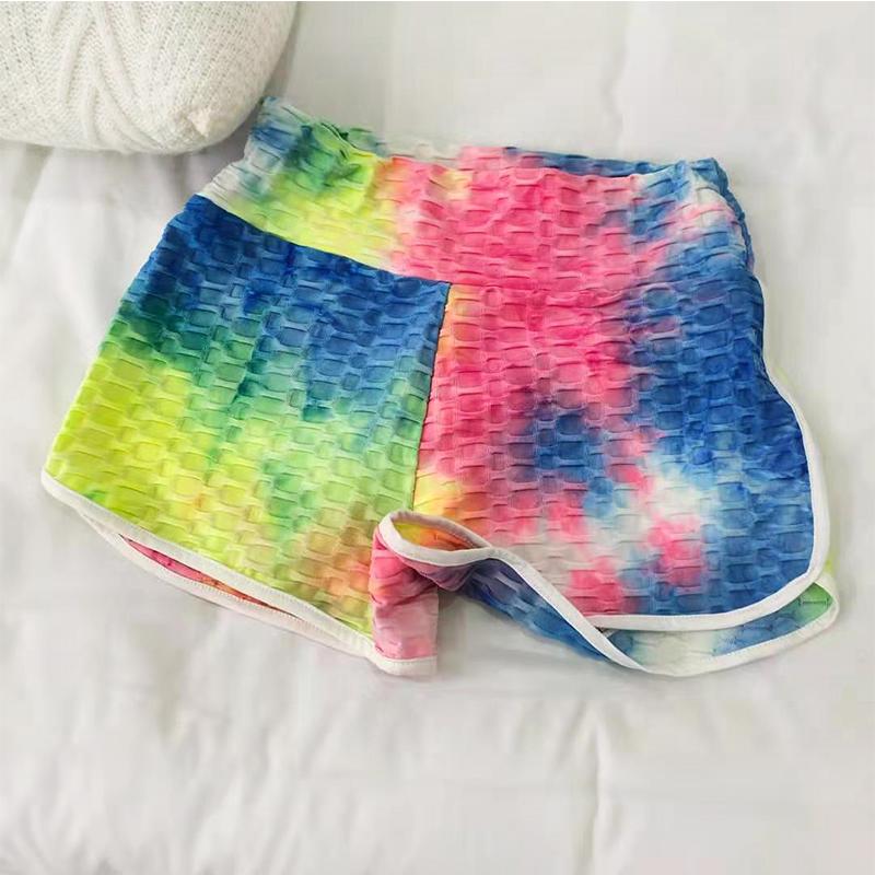 Norvo | Tie-Dye Print Høy Midje Yoga Shorts