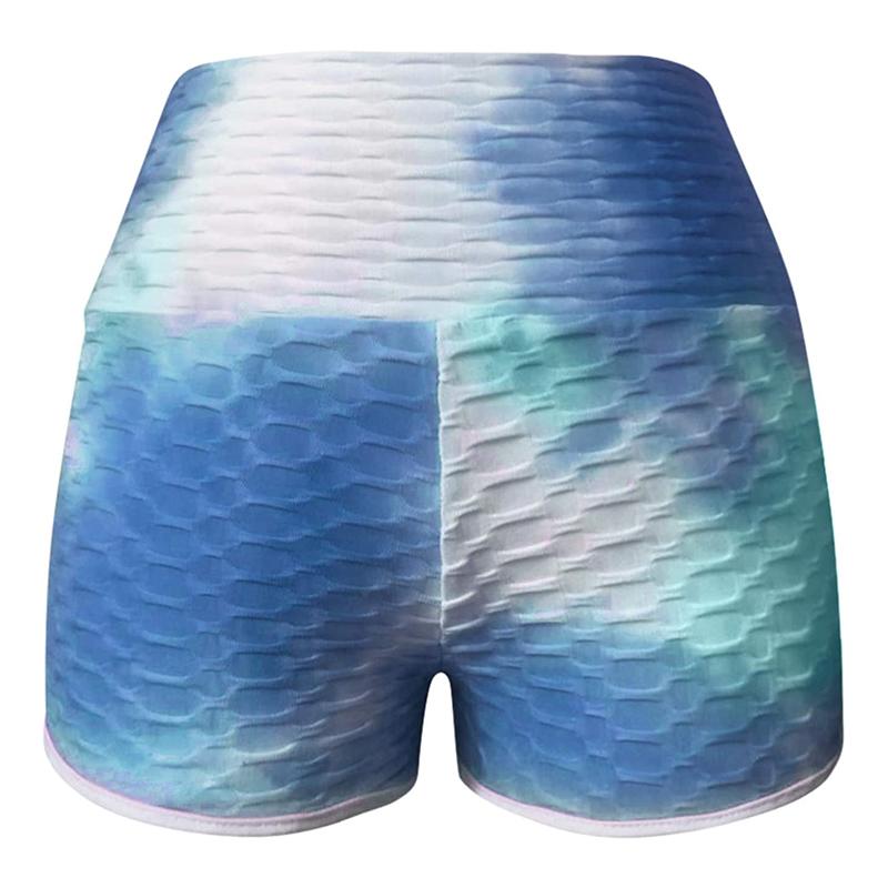 Norvo | Tie-Dye Print Høy Midje Yoga Shorts