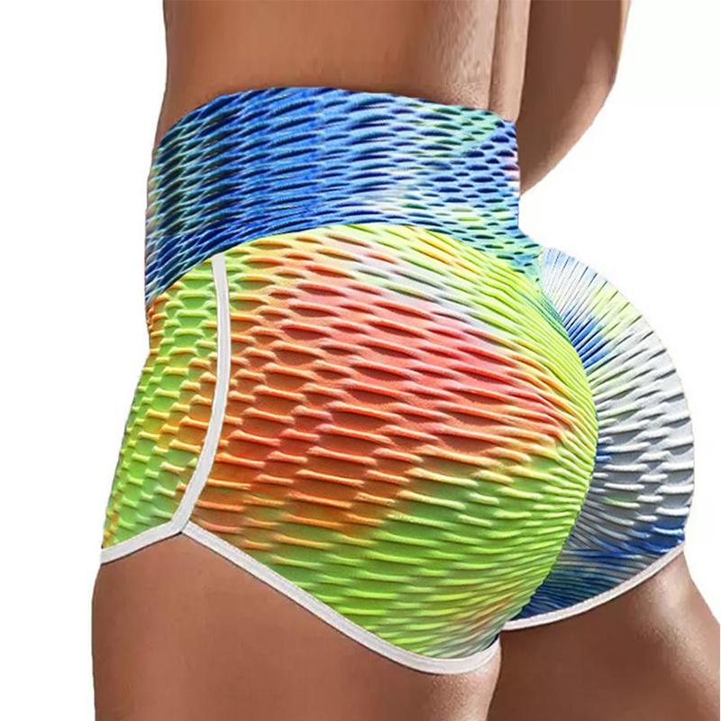 Norvo | Tie-Dye Print Høy Midje Yoga Shorts