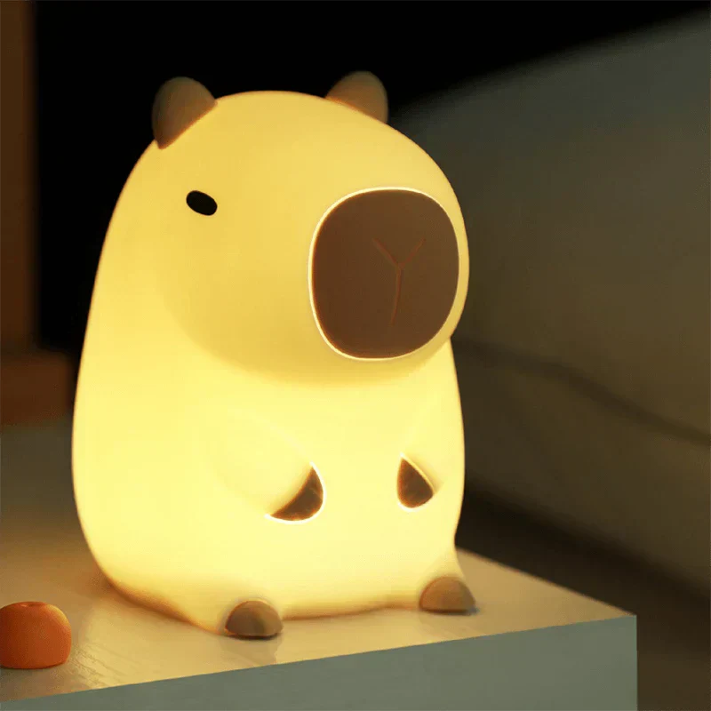 Garduru2024 Capybara Silikon Nattbordlampe | Myk og Barnevennlig | Perfekt Gave til Barn og Jenter