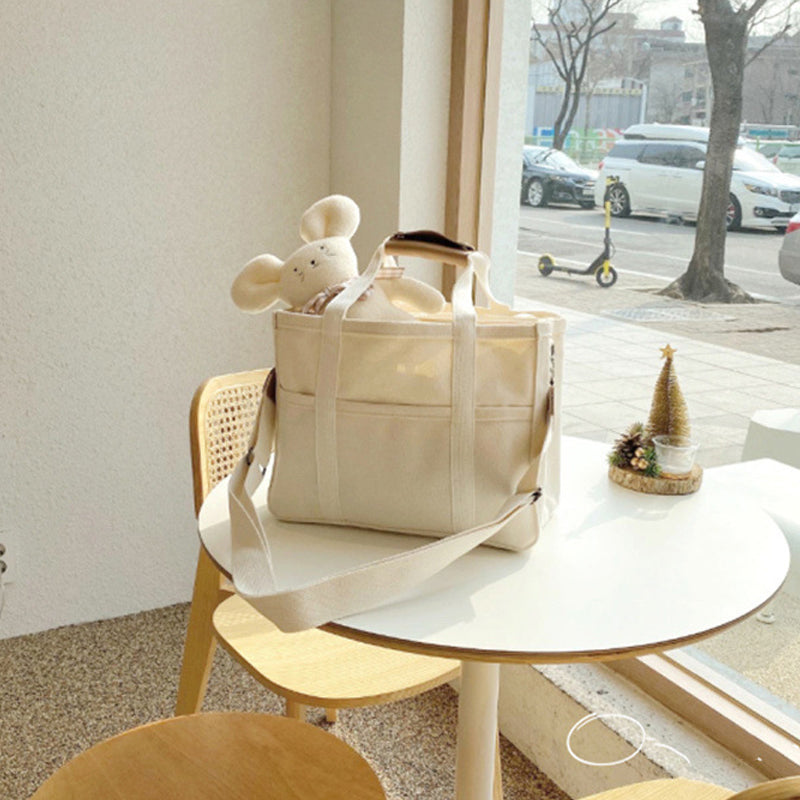 Norvo | Solid Color Canvas Shopper Bag