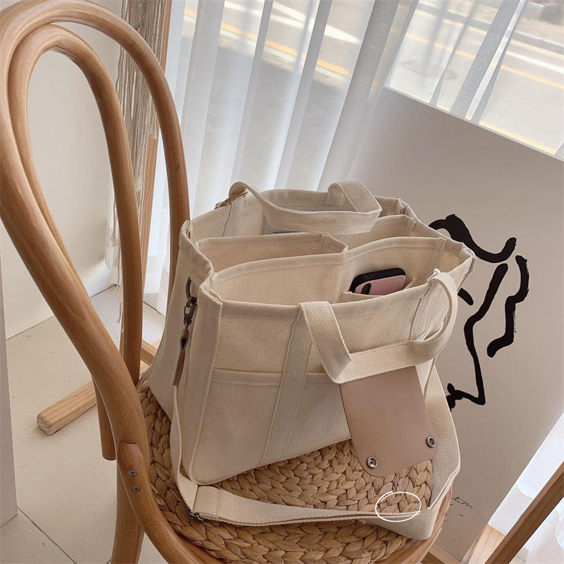Norvo | Solid Color Canvas Shopper Bag