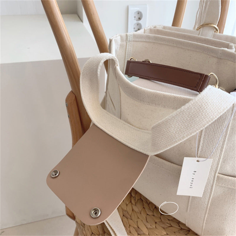 Norvo | Solid Color Canvas Shopper Bag