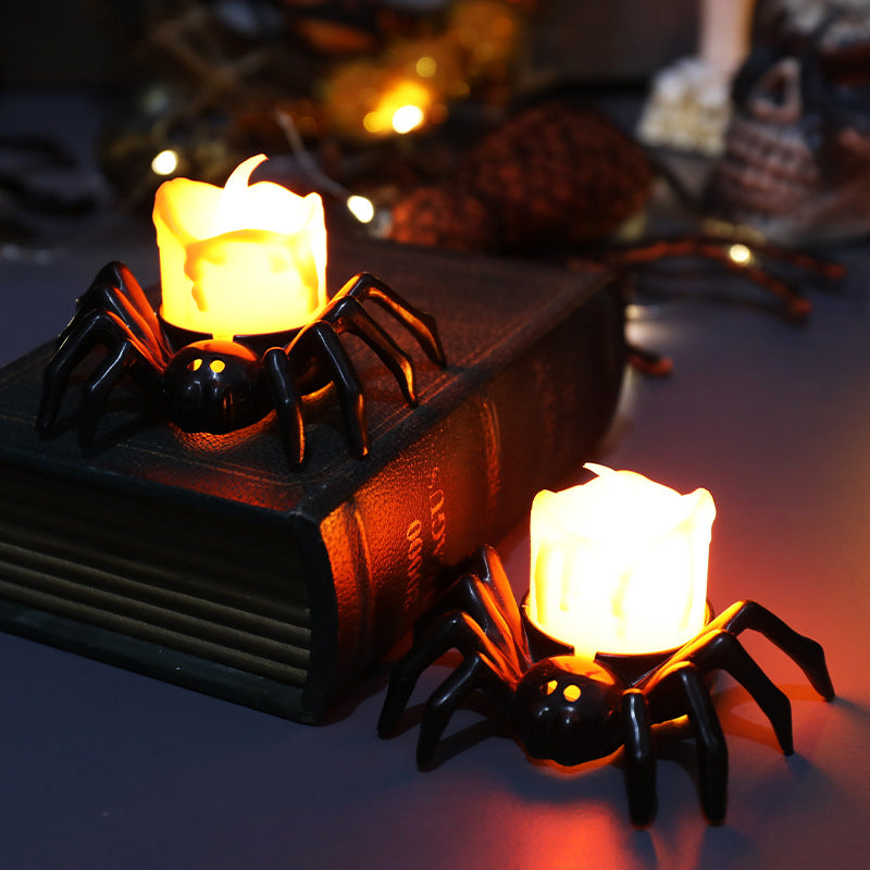 Norvo | ️Halloween Edderkopp Te-lys Spooky Elektrisk Flakkende Kunstige Lys