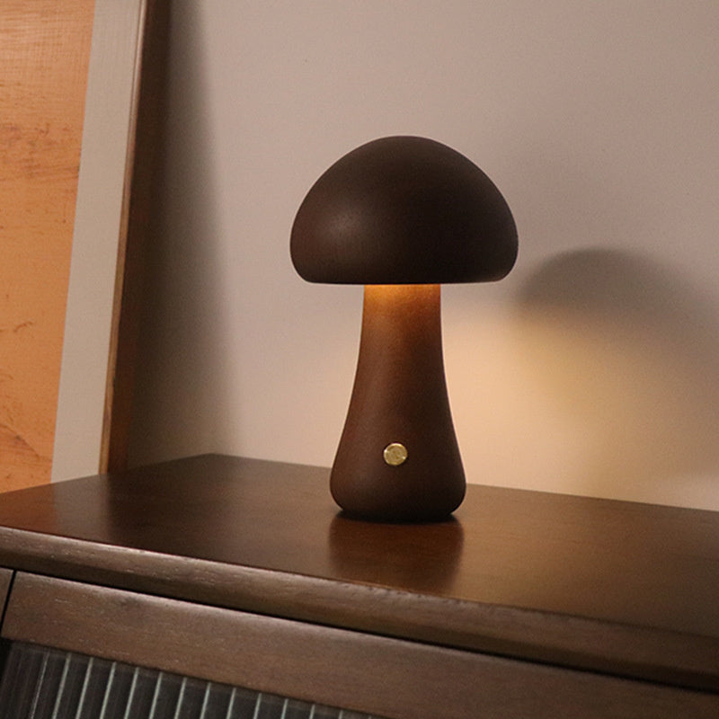 Norvo | Bordlampe i soppstil av tre i vintage-stil