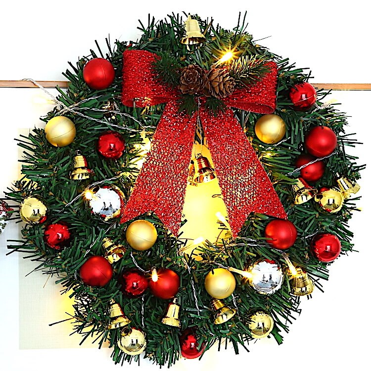 Norvo | Julekrans Greiner Klokker Julelys Snor Dekorasjon Lys