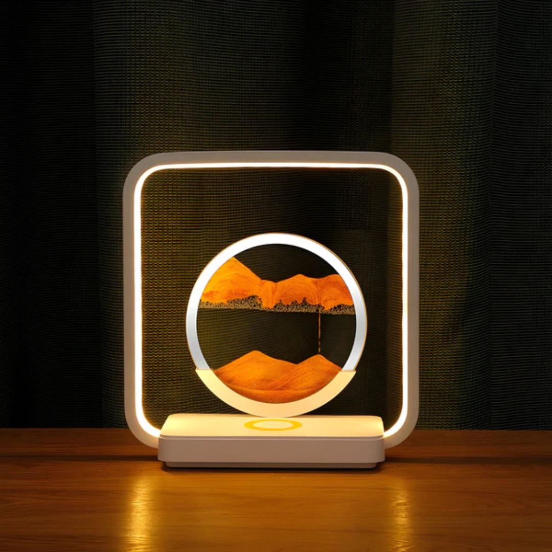 Norvo | SandAura | 3D LED Nattlampe med Flytende Sandkunst