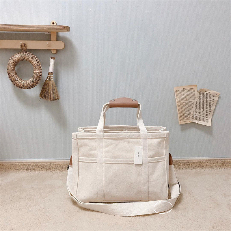 Norvo | Solid Color Canvas Shopper Bag
