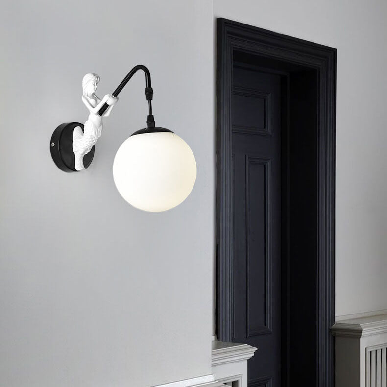 Norvo Vintage Vegglampe | Rustikk Vegglampe med Globe Glass | Unik Dekorativ Belysning