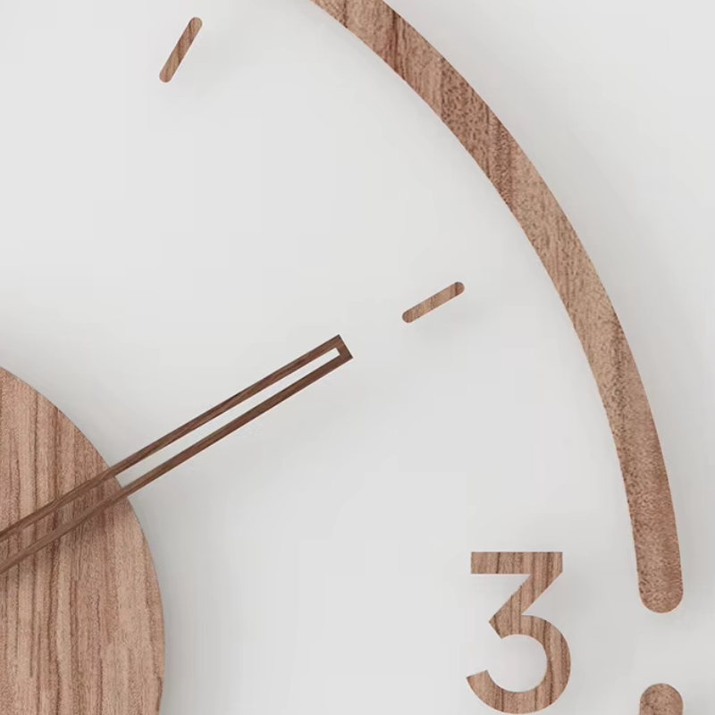 Moderne Veggklokke laget av Tre – Minimalistisk og Elegant Design for Stuen