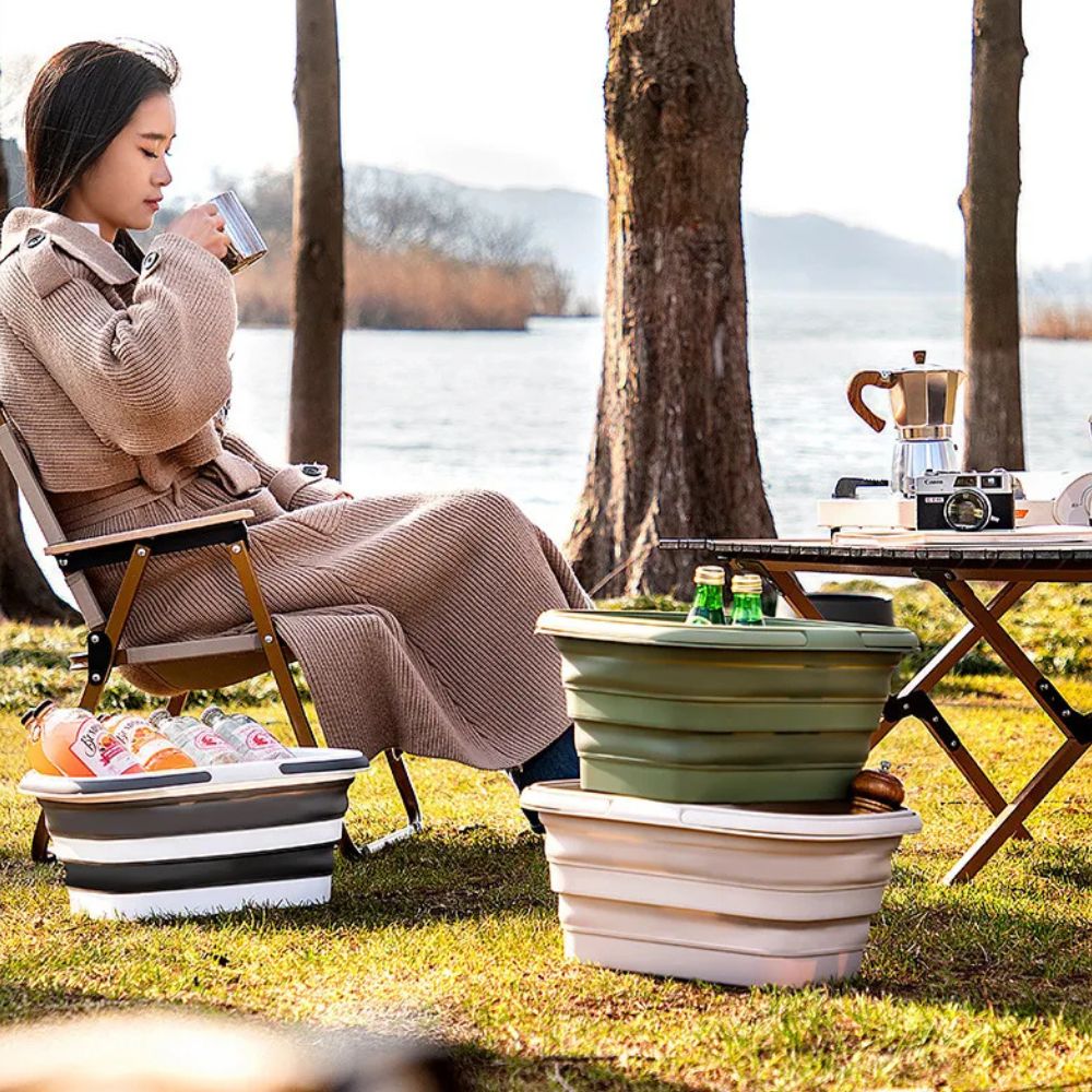 Norvo | Sammenleggbar Ultra Flex Multi-Use Kurv – For Camping, BBQ og Husholdningsbruk